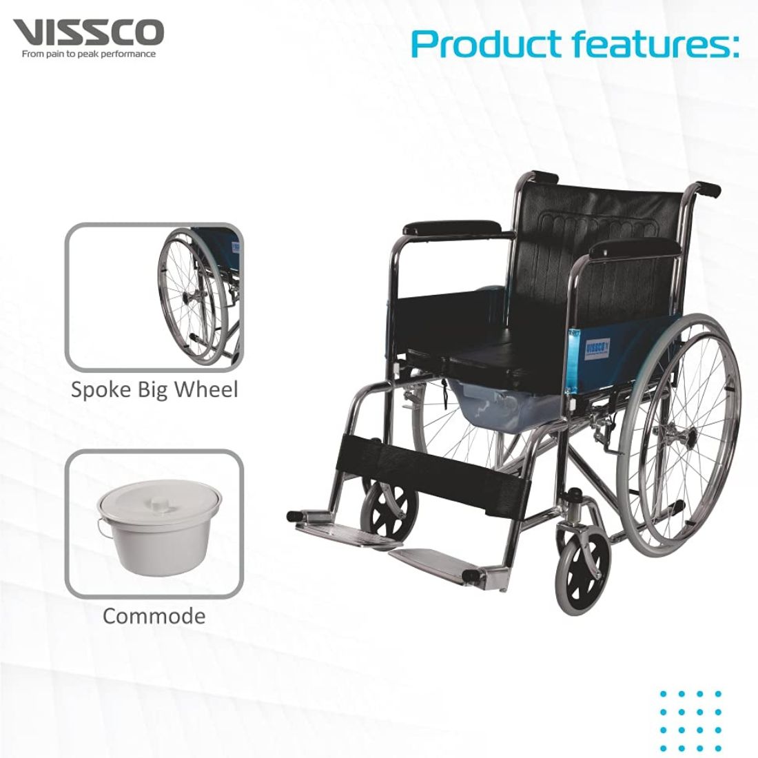 Vissco Comfort Lite Wheelchair | With Commode