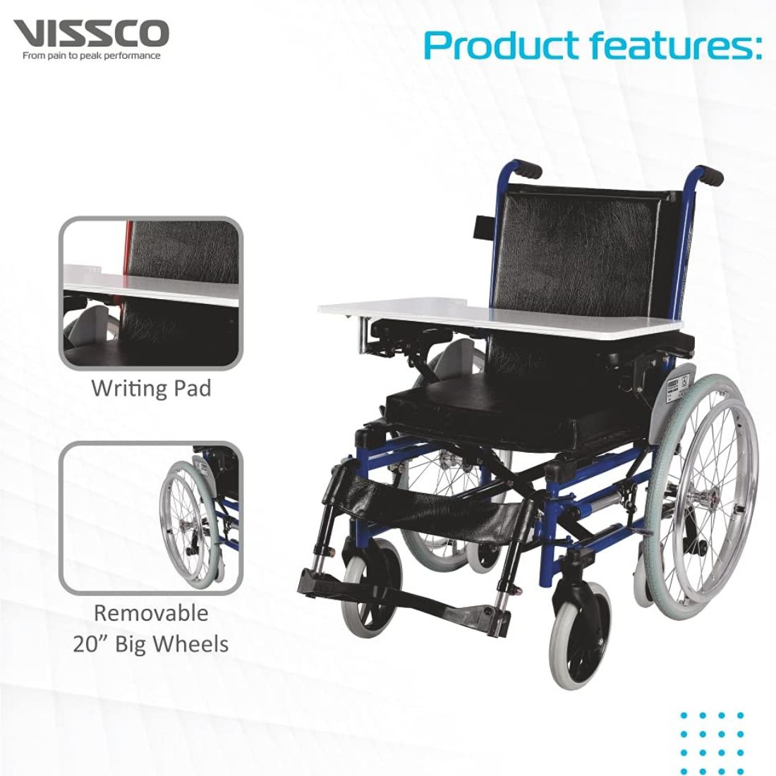 Vissco Champ Pediatric Wheelchair - With Writing Pad for Children